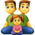 👨‍👨‍👧 family: man, man, girl display on Facebook